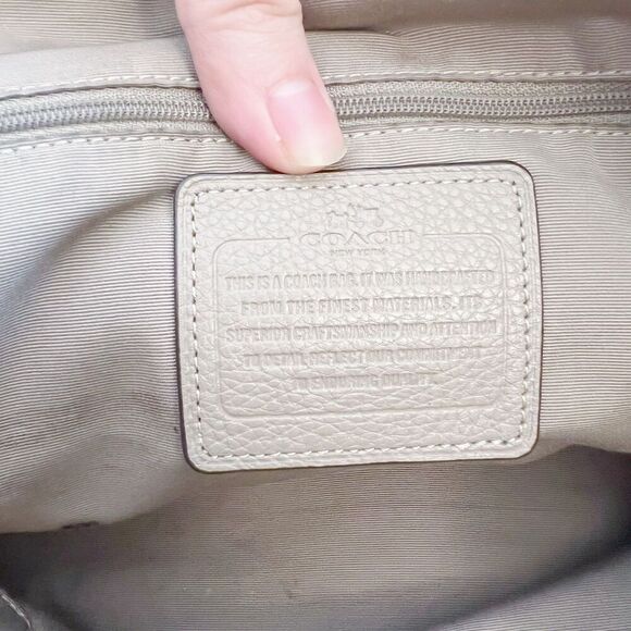 Coach Ava Tote in Taupe Leather and Suede Mixed Fabric Shoulder Bag Purse - Picture 4 of 12